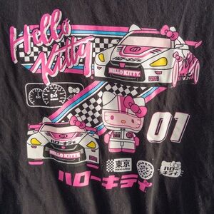 Hello Kitty Racing Graphic Tee XL Y2K Sanrio Tokyo Drift Shirt